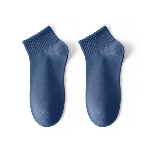 Lumi Autumn New Pima Cotton Men's Solid Color Short Socks Anti-odor and Sweat-Absorbent Black Pure Cotton Socks for Shipping