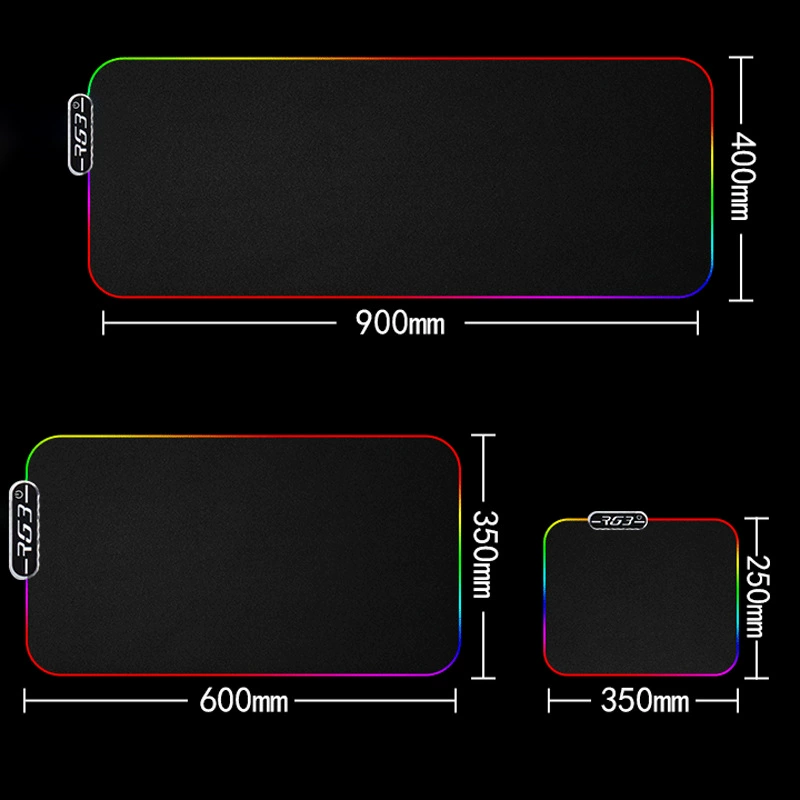 Оптово-привлекательная супер большая RGB светящаяся мышиная коврик фантазийный цвет LED утолщённый технологический стиль игровой анимации э-Sports