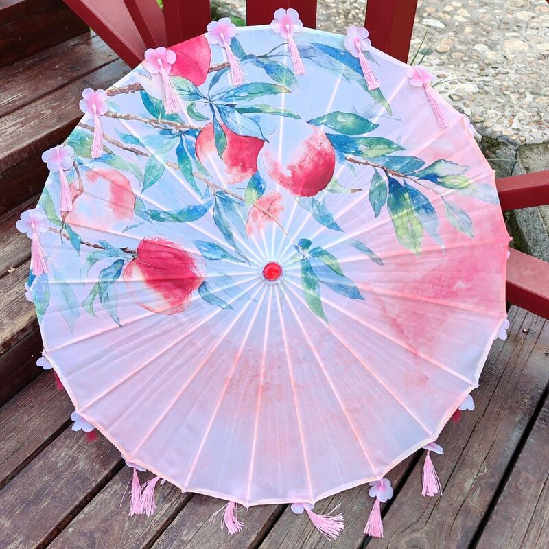 超仙古风伞花瓣三生三世十里桃花伞流苏伞演出花伞油纸汉服花瓣伞|undefined