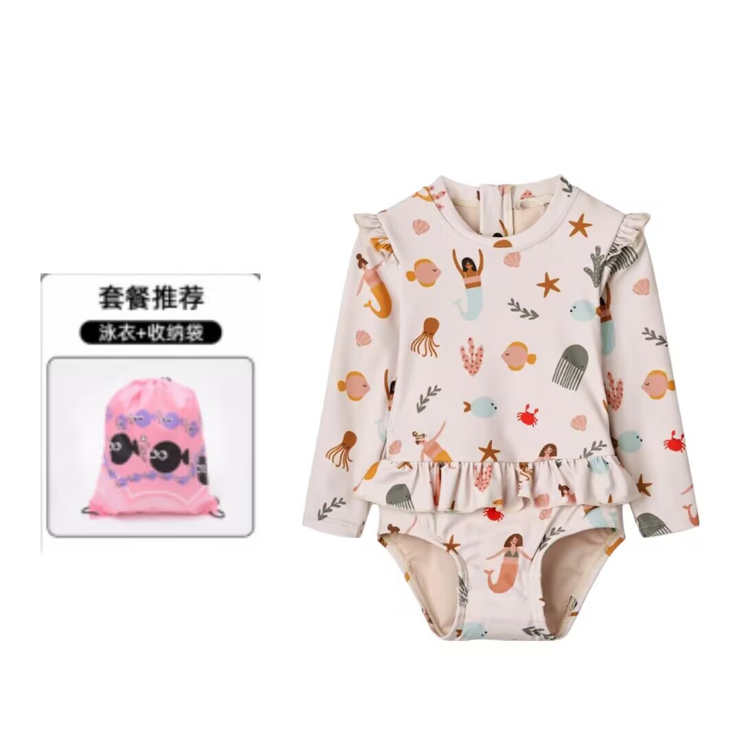 Niños trajes de baño de manga larga de secado rápido para niñas nuevas niñas lindas trajes de baño al por mayor