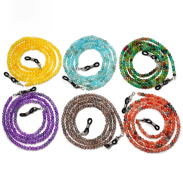 Beaded glasses hanging chain anti-drop glasses rope mask rope lanyard beaded glasses chain (crystal pattern beads)