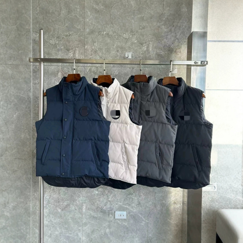 08 New Model Russian Black Label Gray Label Stand Collar White Duck down Vest Men's Autumn and Winter Jacket Youth Vest Wholesale