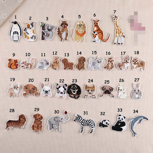 Delicate and Cute Small Animal Embroidered Iron-on Fabric Patch for Fashion Children's Clothes, Hole Patch, Decorative Stitching Patch