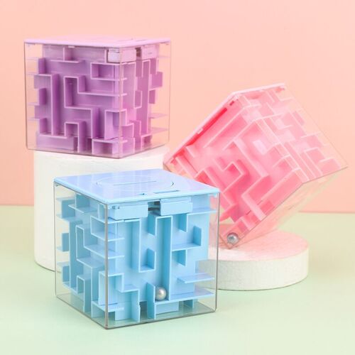 Children's three-dimensional maze toy piggy bank intelligence class breakthrough toy rolling beads boy 3d maze ball Rubik's cube intelligence