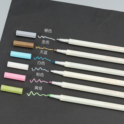 12-color metal pen set, gold DIY photo album color oil pen, graffiti paint pen