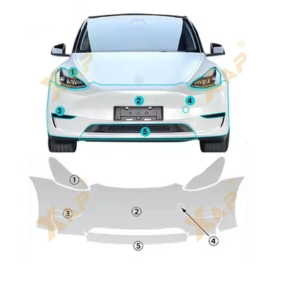 Cross-border Tesla modelY TPU Anti-scratch Brightening Invisible Paint Protective Film (Automotive Film) - tpu-transparent-protective-film-model-y-front-bumper-tpu-protective-film