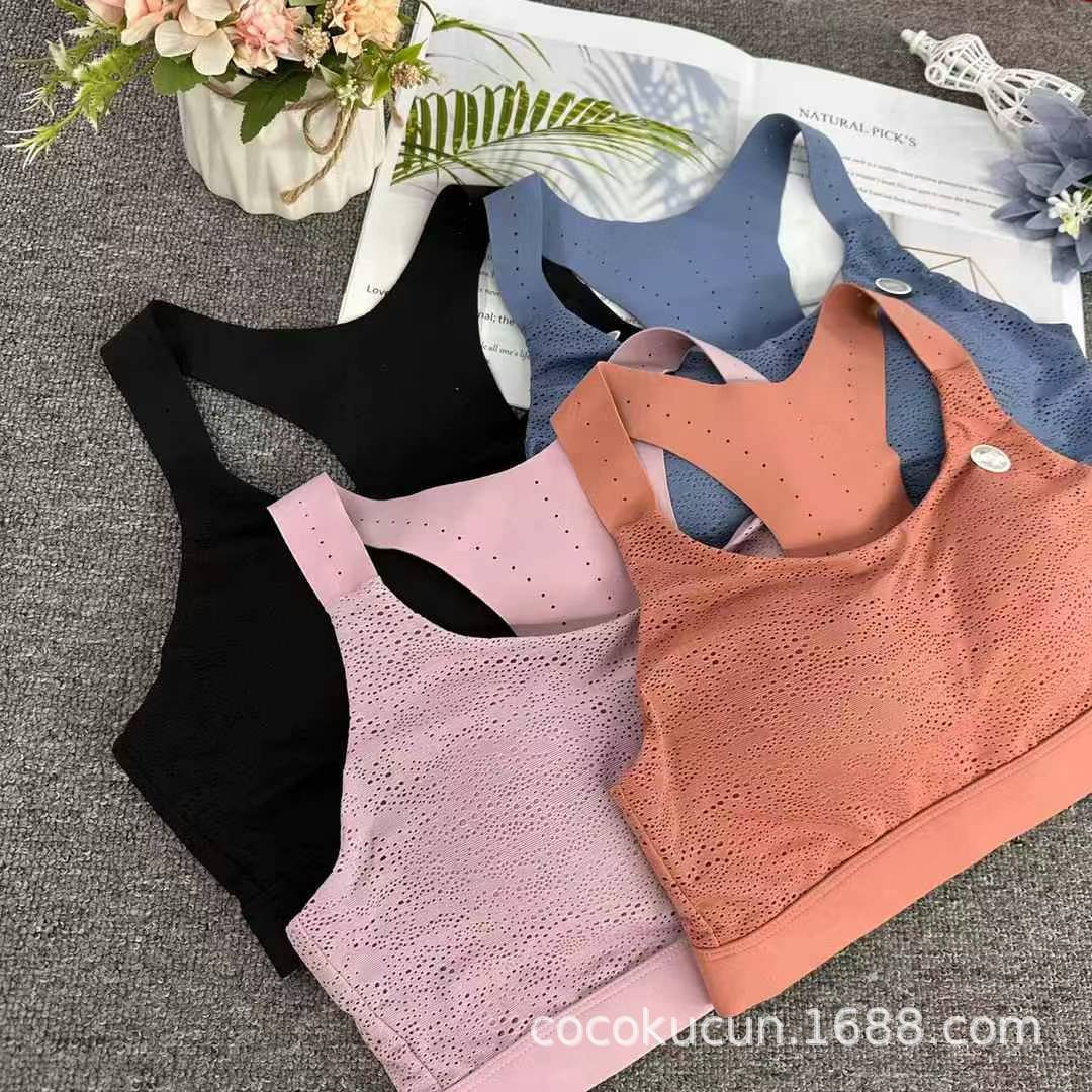 Transmisión en vivo nueva ropa interior deportiva vestible mujer al aire libre correr acondicionamiento físico reuniendo forma sin anillo de acero hermoso bra image 3