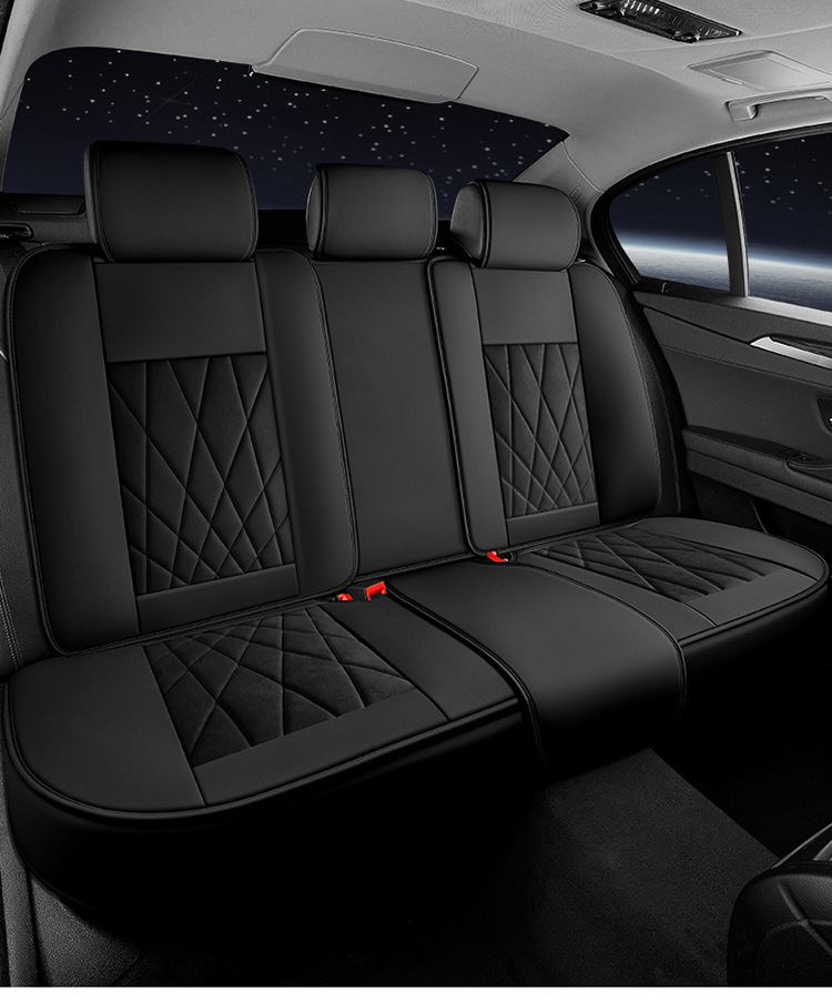 Five-Seater Universal Suede Leather Car Seat Cushion, Fully Enclosed, Wear-Resistant and Comfortable, Universal Car Seat Cover for All Seasons