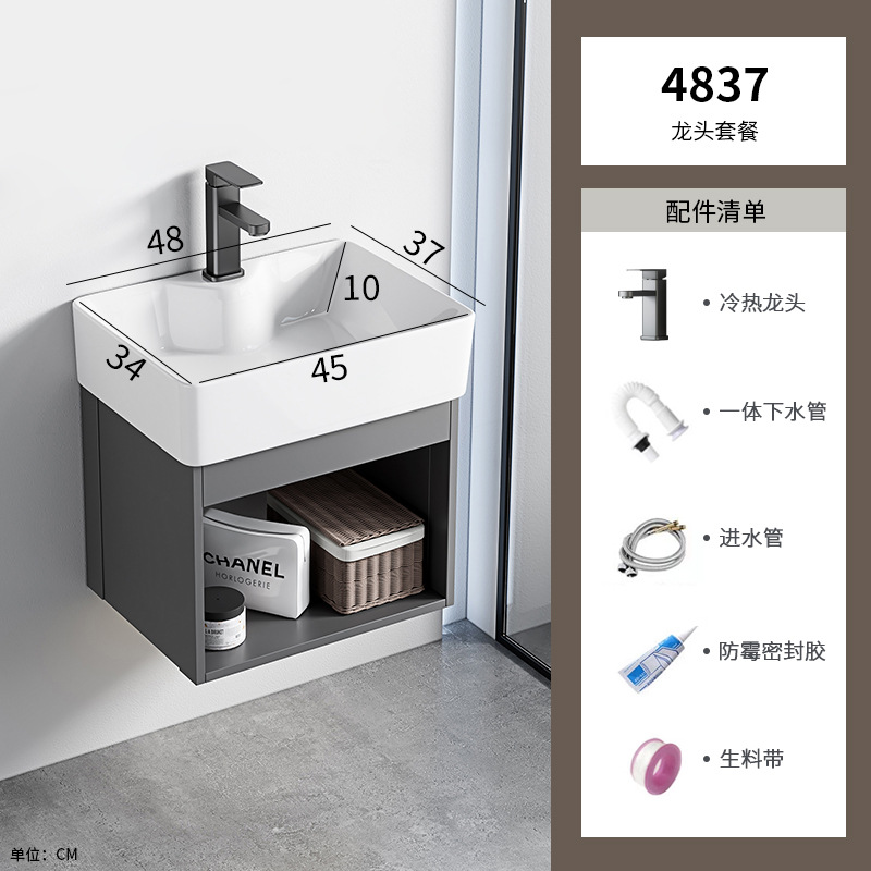 Lavabo de pared simple, pequeño apartamento, cerámica doméstica, lavabo integrado, armario, baño, piscina