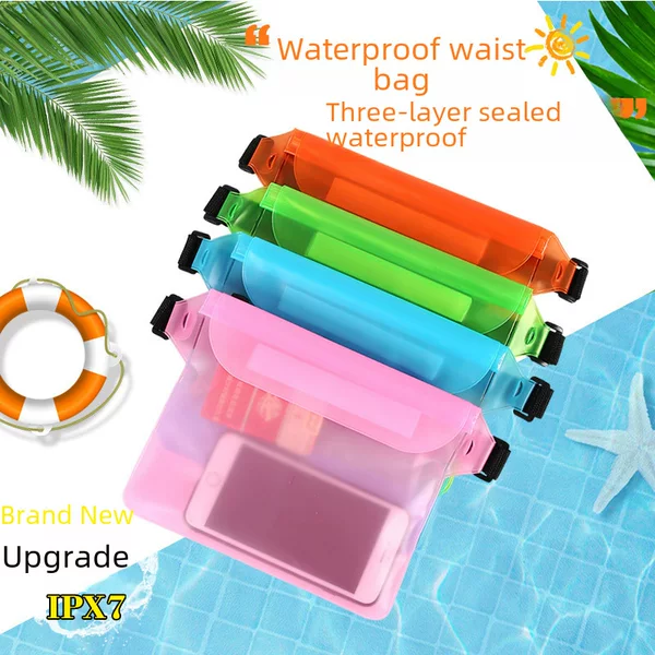 Spot Pvc Mobile Phone Waterproof Bag Water Splashing Festival Rafting Beach Mobile Phone Waterproof Waist Bag Sports Waist Bag Waterproof Bag