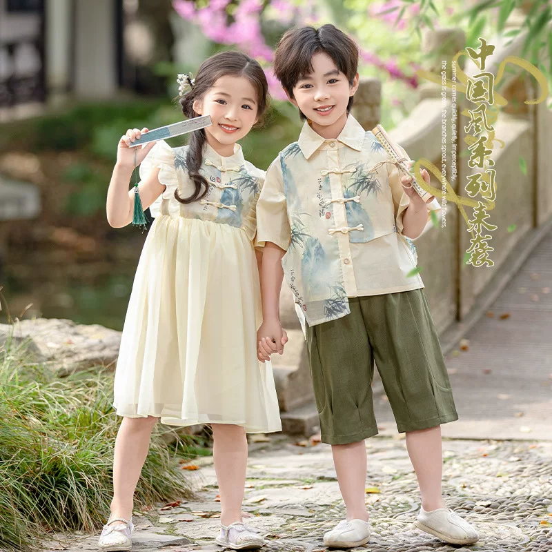 Hanfu, children's set, suit, Chinese style