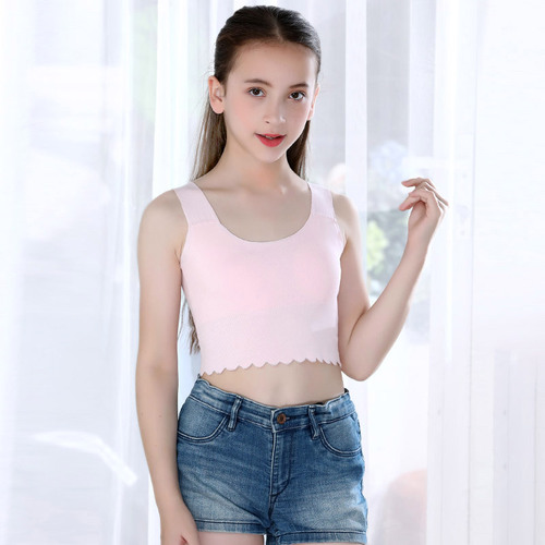 Ladies' Underwear for Girls during Puberty, Elementary and Middle School Students, Modal Cotton, Worn by Children, Bralette with Straps for Young Girls