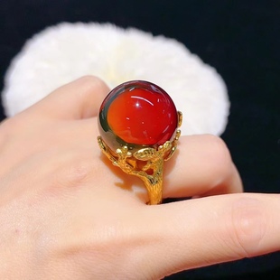 21mm Mexico Rare Large Size Red Blue Po S925 Silver European Design Large Ring Shenzhen Seiko Inlay