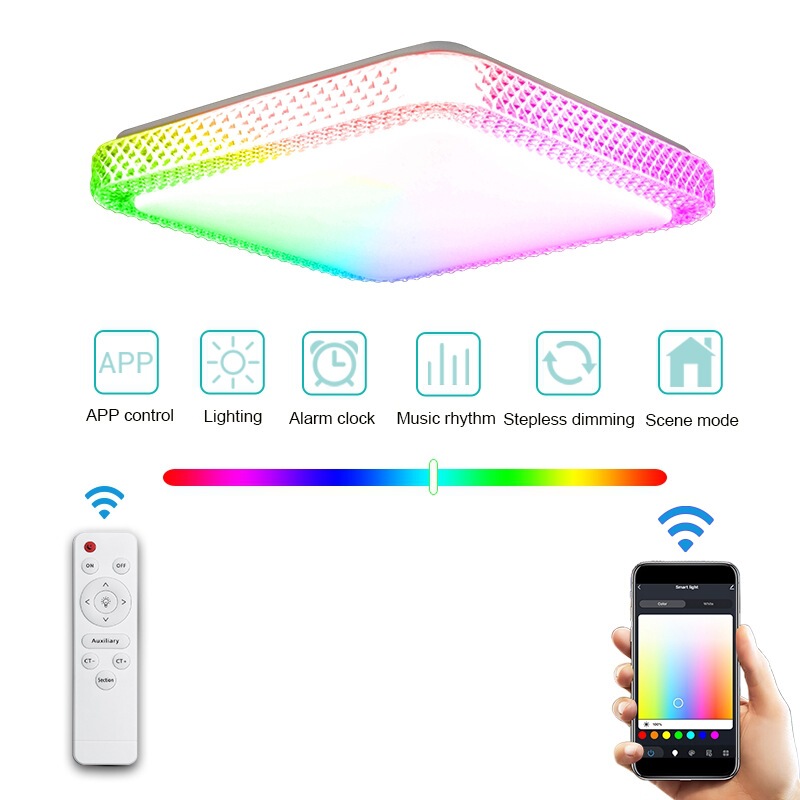 Graffiti smart home LED ceiling light modern minimalist bedroom light small Tmall Genie Google audio control