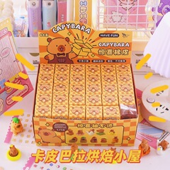 卡皮巴拉烘焙小屋mini惊喜橡皮 创意卡通豚豚造型干净无屑橡皮擦