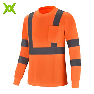 Yongkang Wanxiao Safety Reflective T-Shirt Reflective Long-Sleeved Construction Site Engineering Construction Fluorescent Short-Sleeved T-Shirt Can Be Printed