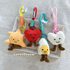 Luofu Meng かわいい漫画愛五芒星カラビナキーホルダーペンダント甘い女の子バッグペンダント女性のための