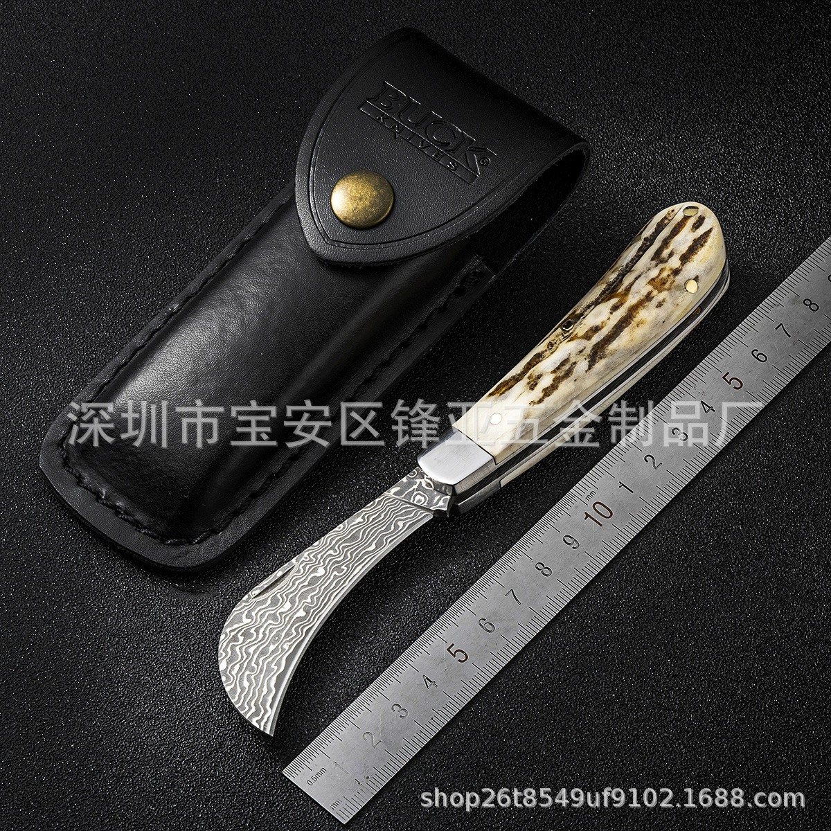 Коллекция рога ручка vg10 дамасское лезвие классические высококачественные карманные брюки с клапаном нож пятно оптом
