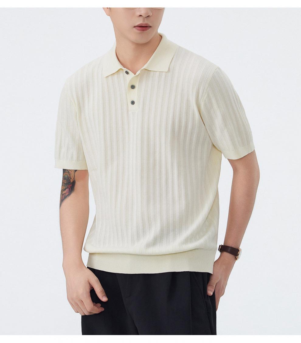Summer New Arrival Men's Casual Polo Shirt Versatile Trendy And Luxurious Knitted Short Sleeve T-Shirt_viptrois.com