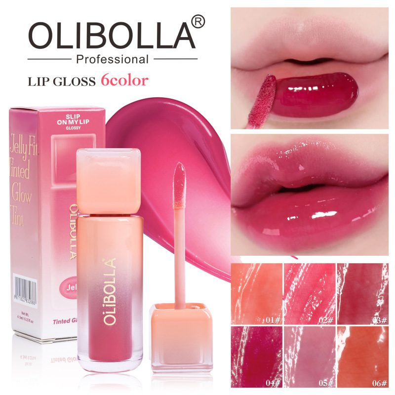 OLIBOLLA6色水光镜面唇釉唇蜜持久保湿不沾杯不掉色现货持久锁色|undefined