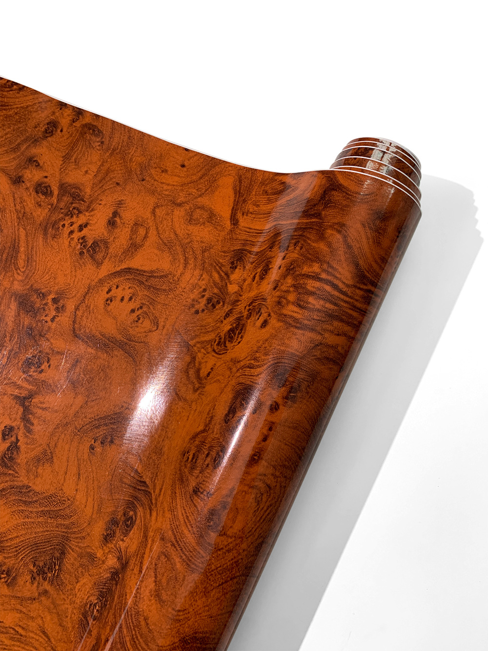 High-End Car Interior Color-Changing Film, Glossy Wood Grain and Sparrow Pattern Modification Sticker, Peach Wood Grain Central Control Renovation Sticker