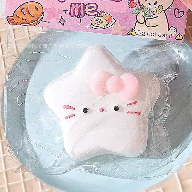 Gatito queso rebote lindo descompresión gato gato descompresión grueso juguete para estudiantes pequeño libro rojo mismo barro