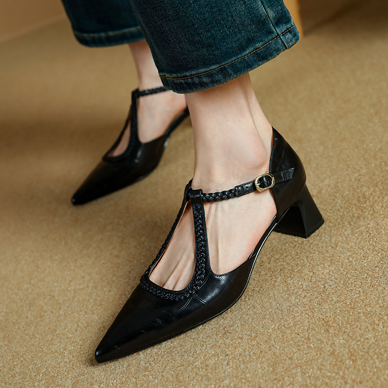 CHIKO Camelia Pointy Toe Block Heels Pumps Shoes