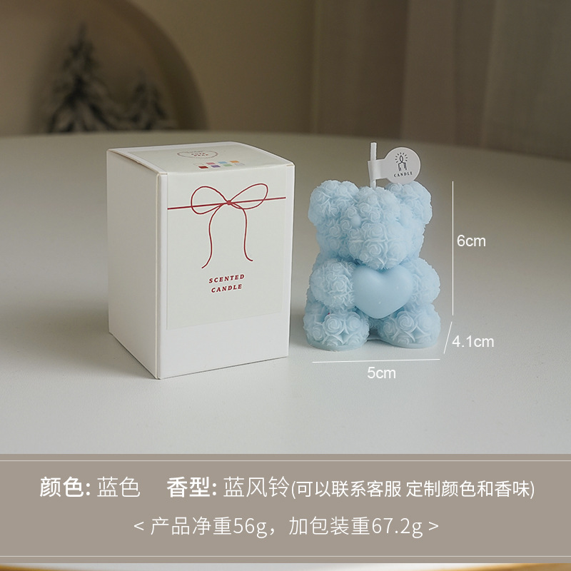 ☻ rosa, oso, incienso, vela azul (aroma: campana azul)