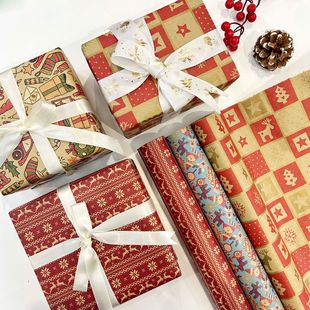 Factory direct Christmas series wrapping paper DIY gift book wrapping paper roll wrapping paper suit