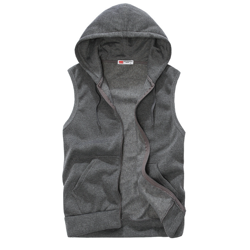 Hot-Selling Foreign Trade Item: Korean-Style Sports Casual Zipper Hooded Vest for Men, Factory Wholesale Hot-Selling Foreign Trade Item: Korean-Style Sports Casual Zipper Hooded Vest for Men, Factory Wholesale