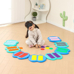 Children's Sensory Tactile Disk Matching Kindergarten Sensory Training Equipment Vestibular Balance Board Massage Crossing Stone Toys