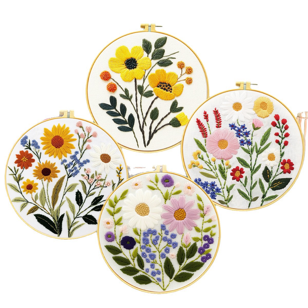 Nuevo producto bordado DIY material paquete floral serie principiante conjunto de bordado transfronterizo Amazon nivel de entrada al por mayor