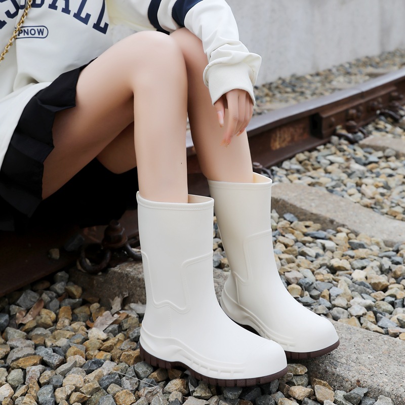 Botas de lluvia tipo Chelsea para mujer, antideslizantes, estilo casual, media caña, ideales para uso diario