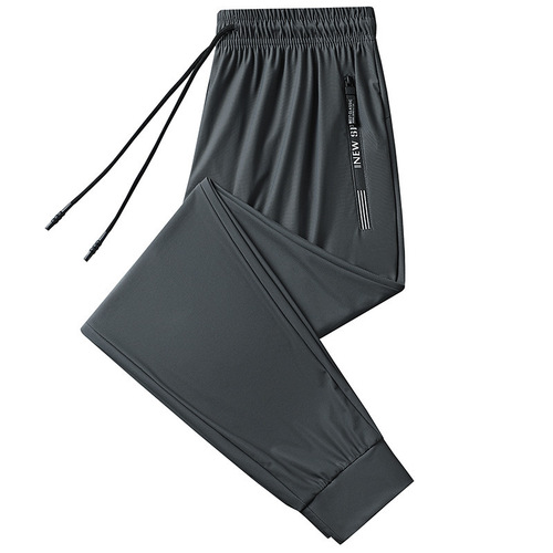 Men's Ice Silk Casual Pants, Summer Quick-Dry Elastic Sports Trousers, Women's Fashion Douyin Live Hot Selling Men's Pants