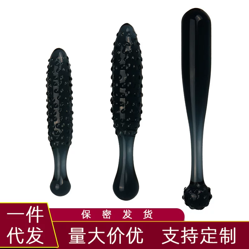 Black glass realistic toy for adults, corn kernels