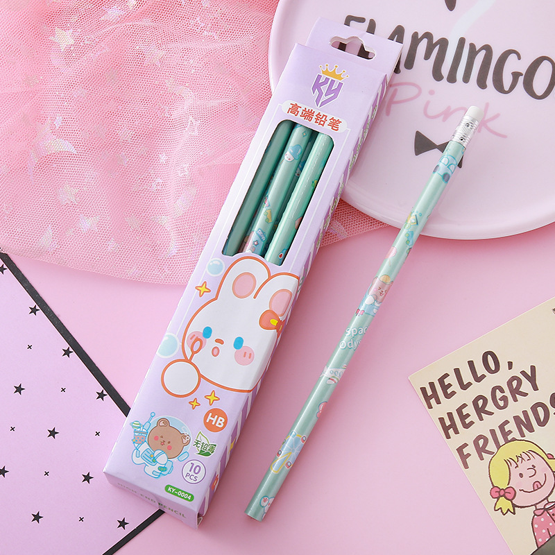 Lápices de caja de alto valor Papelería creativa Herramientas de escritura para estudiantes Práctica de caligrafía Lápiz de madera Lápiz triangular circular