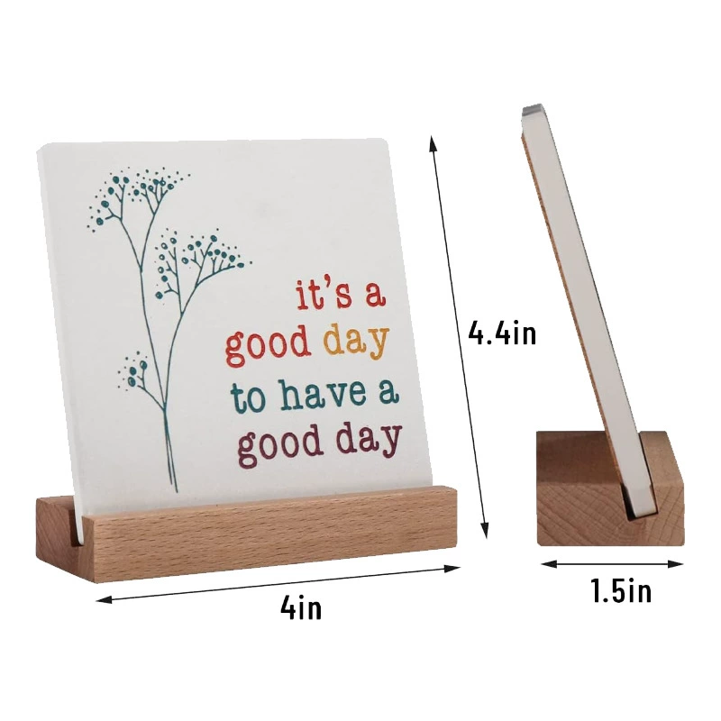 Трансграничный TEMU Amazon Blast Maitong Акриловое основание из цельного дерева Квадратный круглый край Двойной слот Украшение дома