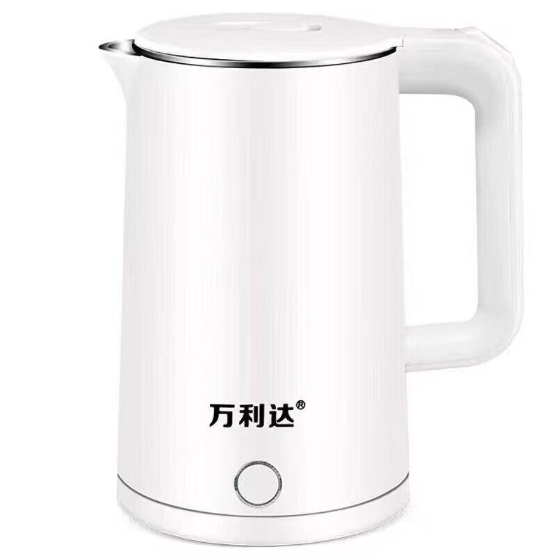 万利达电热水壶不锈钢家用烧水壶双层自动断电大容量酒店超市批发|undefined