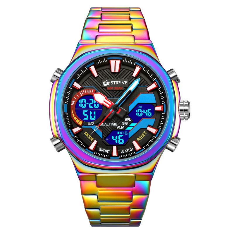STRYVE hombre reloj deportivo resistente al agua reloj electrónico de cuarzo hombre reloj de pulsera de acero inoxidable reloj electrónico 8033