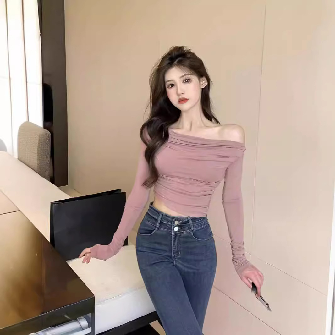 Spring sexy short base body-friendly long-sleeve