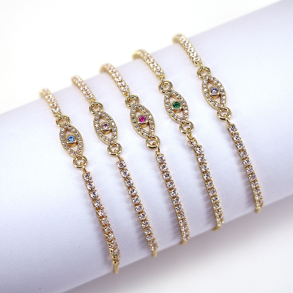 new devilu0027s eye geometric copper inlaid zircon bracelet