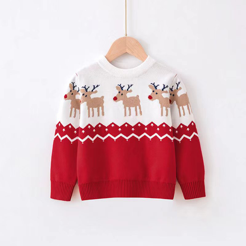 Kinderkleidung Neue Herbst- und Winterkleidung für Jungen mit verdicktem Weihnachtselch-Unterhemd für Mädchen und Kinder_voghion.com