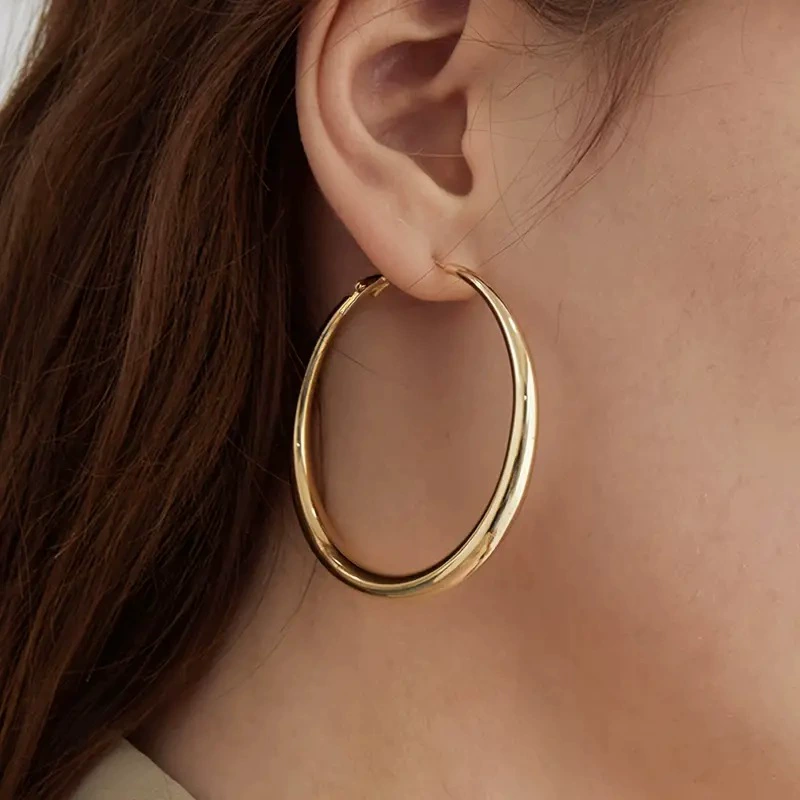 Earrings stainless steel, accessory, 18 carat, light luxury style