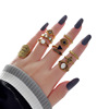 Fashionable retro triangular set, ring, European style, 10 pieces