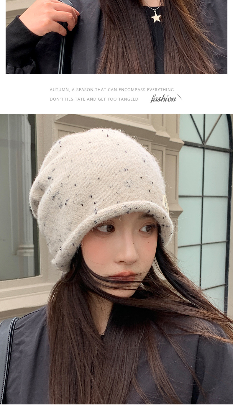 Koreanische Version Herbst/Winter 2025: Lässige Beanie für Damen mit großem Kopfumfang, figurformend, vielseitig und warm._voghion.com