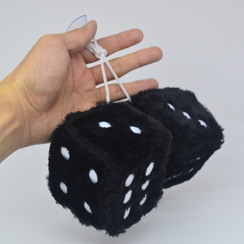Aliexpress Amazon Wish Cross-Border Trade Plush Dice Car Pendant Dice Ornament Car Hanging Rearview Mirror Dropshipping
