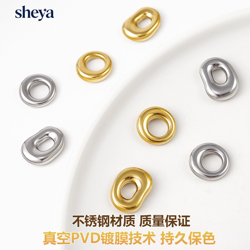 Titanium steel stainless steel irregular lava separator beads electroplated bubble round separator DIY bracelet necklace jewelry accessories Titanium steel stainless steel irregular lava separator beads electroplated bubble round separator DIY bracelet necklace jewelry accessories