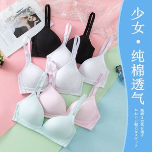 Girls Cotton Development period junior high school students Senior High School students thin smooth deep V underwear small chest big triangle cup