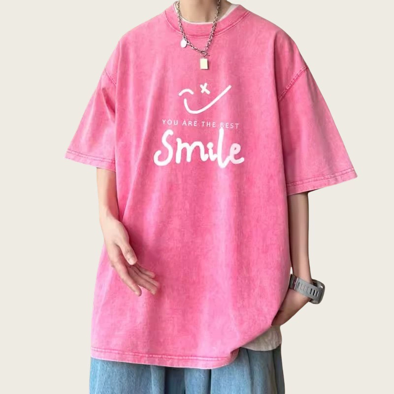 Хлопковая футболка с коротким руqавом, oversize, американский стиль