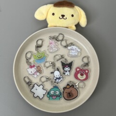 かわいい KT 猫漫画アクリルキーホルダー漫画パチャ犬ペンダントカップルスクールバッグバックパックペンダント卸売